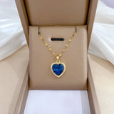 SAPPHIRE HEART GOLD NECKLACE