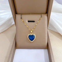 SAPPHIRE HEART GOLD NECKLACE