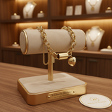 ELEGANT GOLD-PLATED HEART CHARM BRACELET