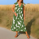 FRANCESCAH | RELAXED V-NECK MAXI DRESS