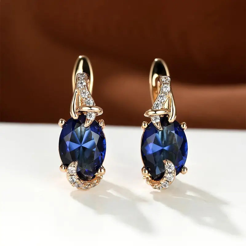 AURELENE SAPPHIRE GOLD EARRINGS