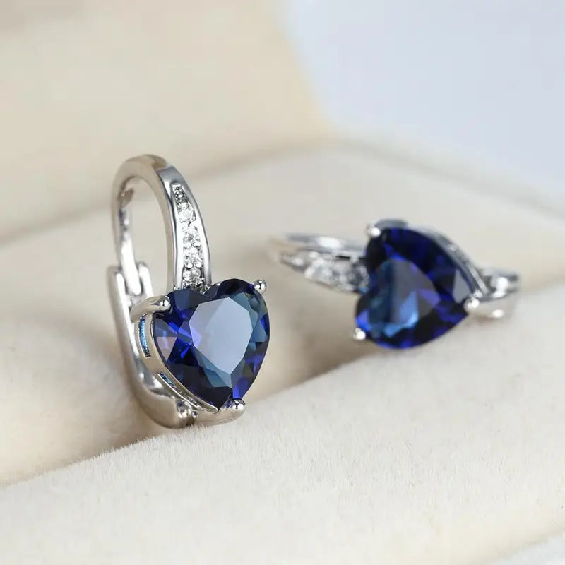 SAPPHIRE HEART EARRINGS