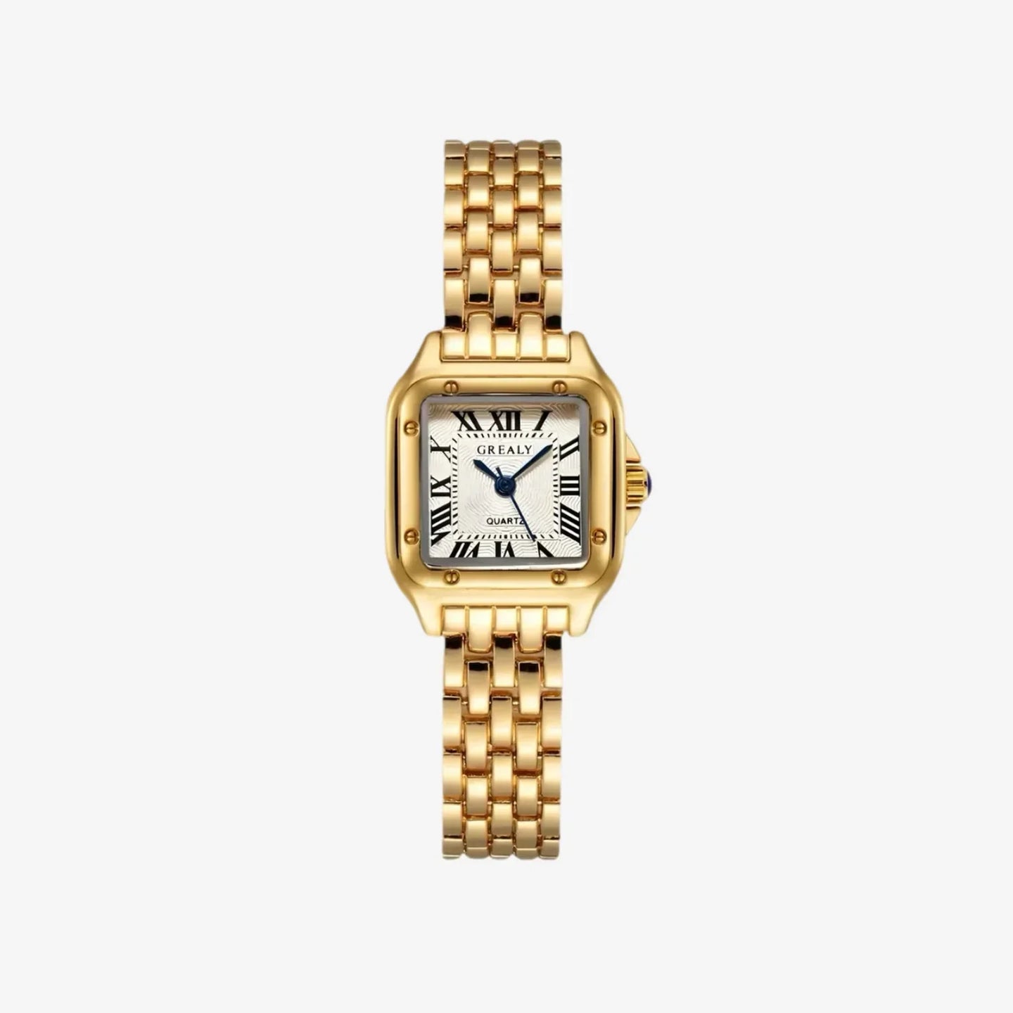 ELEGANT GOLD-TONE CLASSIC SQUARE WATCH