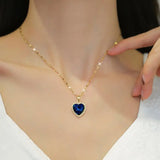 SAPPHIRE HEART GOLD NECKLACE