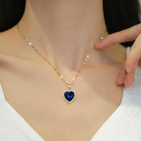 SAPPHIRE HEART GOLD NECKLACE