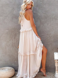 ENYA | RUFFLE DETAIL MAXI DRESS