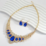 ROYAL SAPPHIRE STATEMENT NECKLACE & EARRING SET