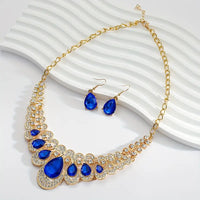 ROYAL SAPPHIRE STATEMENT NECKLACE & EARRING SET