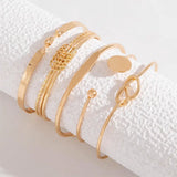 ELEGANT ROSE GOLD-TONE BANGLE BRACELET SET