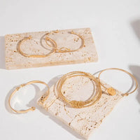 ELEGANT ROSE GOLD-TONE BANGLE BRACELET SET