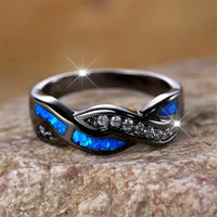 AURORA BLUE OPAL TWIST RING