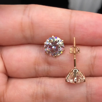 RADIANT GOLD-PLATED SOLITAIRE STUD EARRINGS