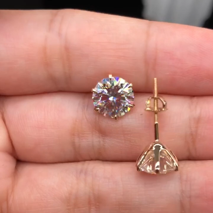 RADIANT GOLD-PLATED SOLITAIRE STUD EARRINGS