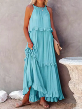 ENYA | RUFFLE DETAIL MAXI DRESS