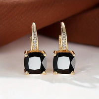 MYSTIC SAPPHIRE GOLD HOOP EARRINGS