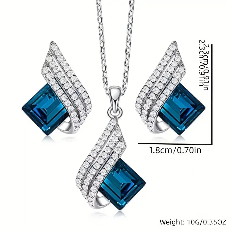CELESTA BLUE CRYSTAL JEWELLERY SET