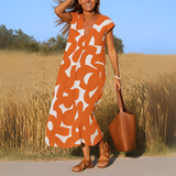 FRANCESCAH | RELAXED V-NECK MAXI DRESS