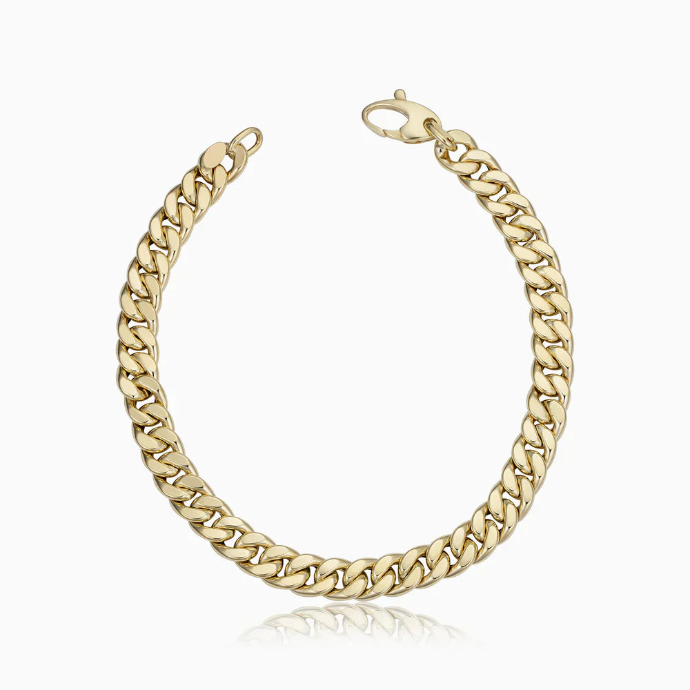 CLASSIC GOLD-PLATED CURB CHAIN BRACELET