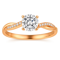 ELEGANT GOLD-PLATED TWIST SOLITAIRE RING