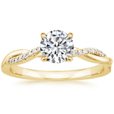 ELEGANT GOLD-PLATED TWIST SOLITAIRE RING