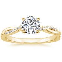 ELEGANT GOLD-PLATED TWIST SOLITAIRE RING