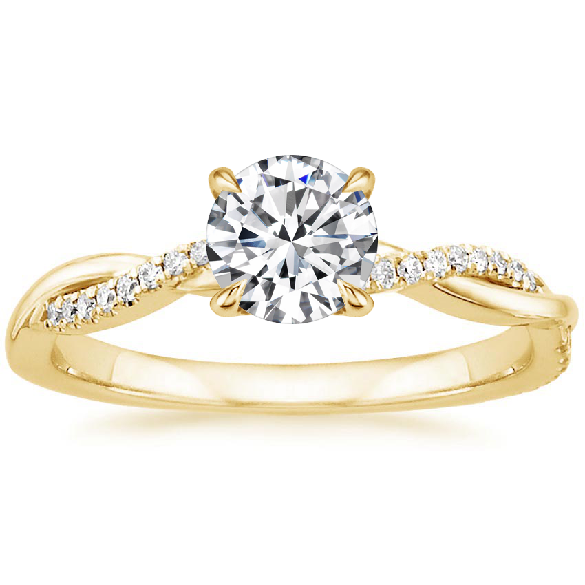 ELEGANT GOLD-PLATED TWIST SOLITAIRE RING