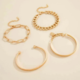 ELEGANT GOLD-TONE MIXED BRACELET SET