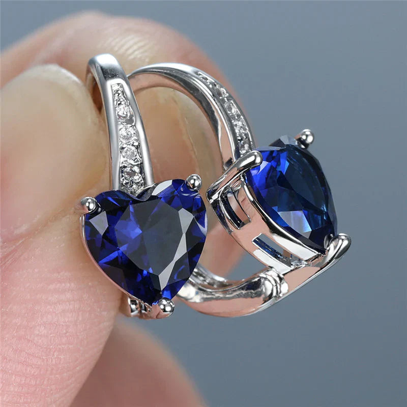 SAPPHIRE HEART EARRINGS