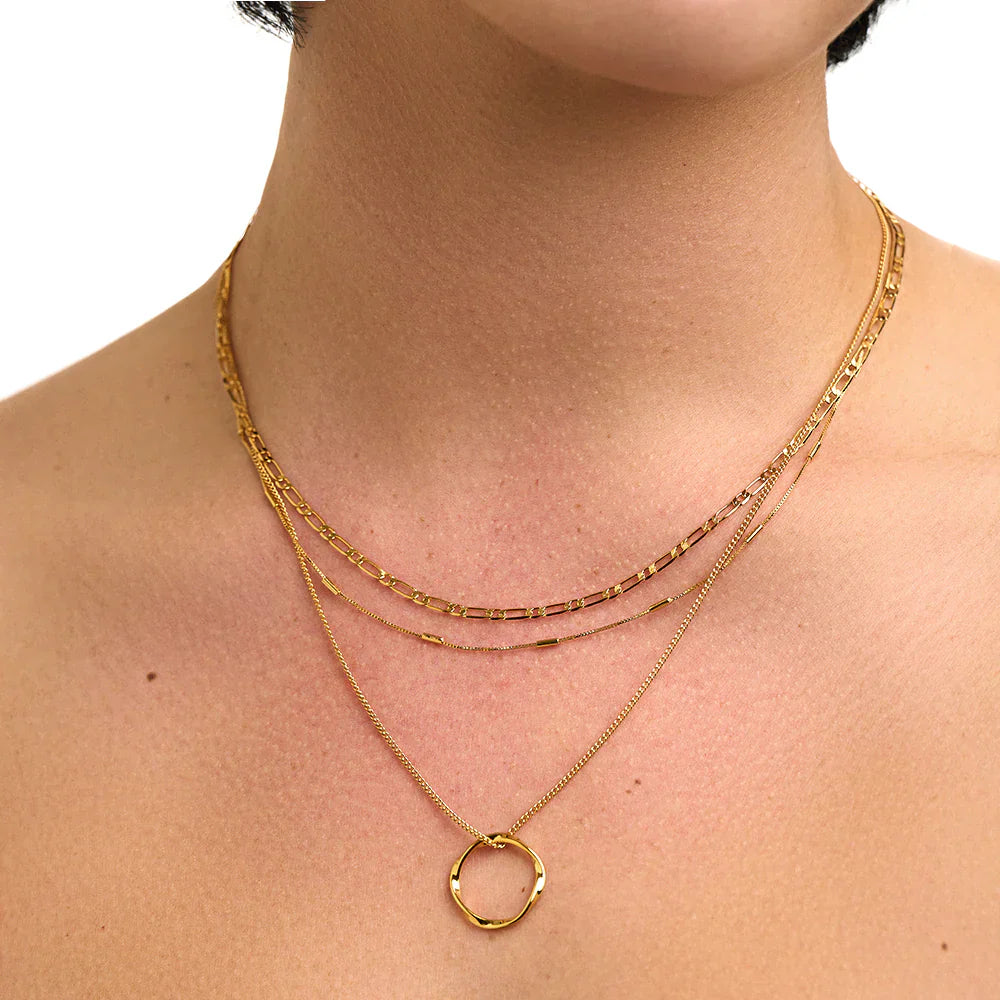 ELEGANT GOLD-PLATED LAYERED NECKLACE SET
