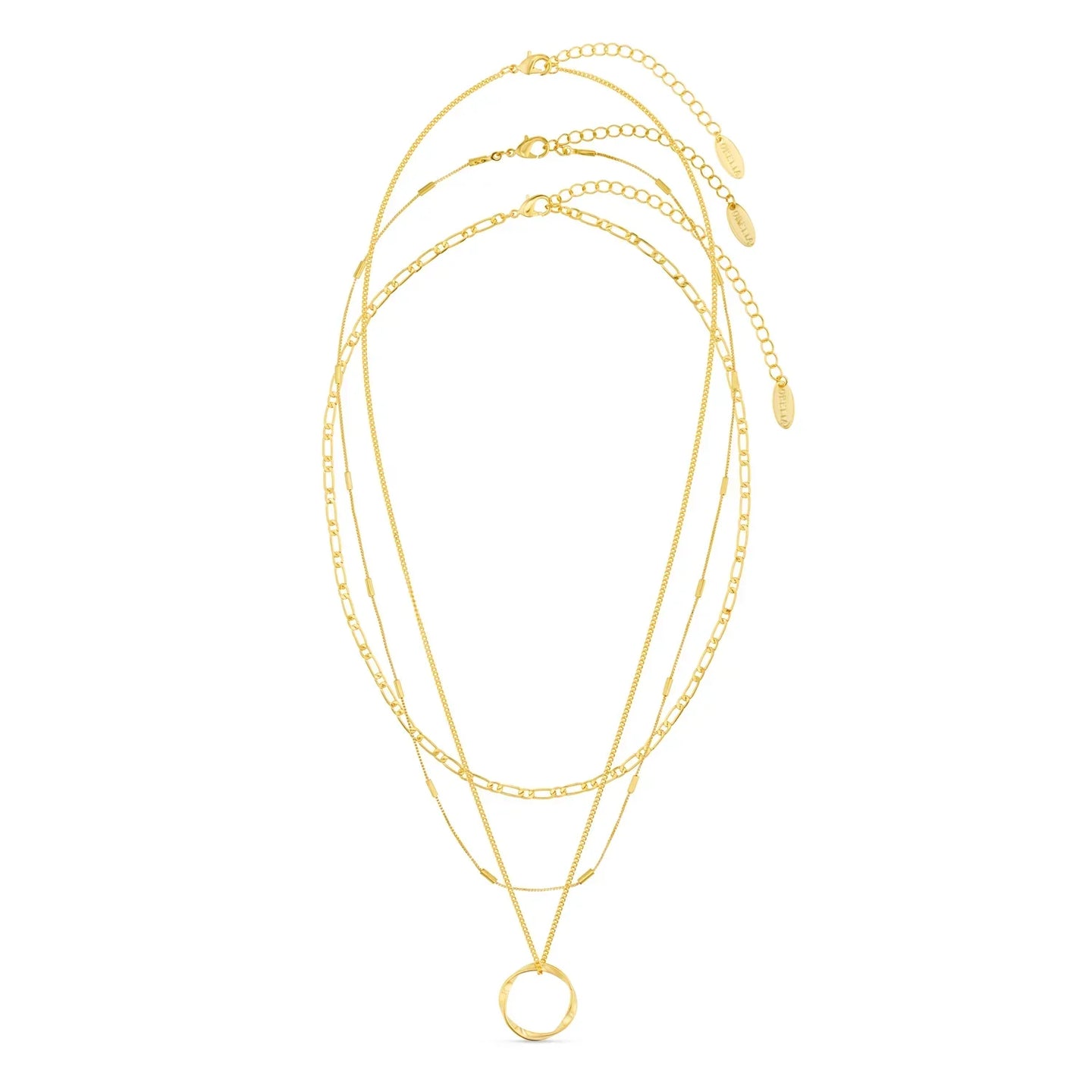 ELEGANT GOLD-PLATED LAYERED NECKLACE SET