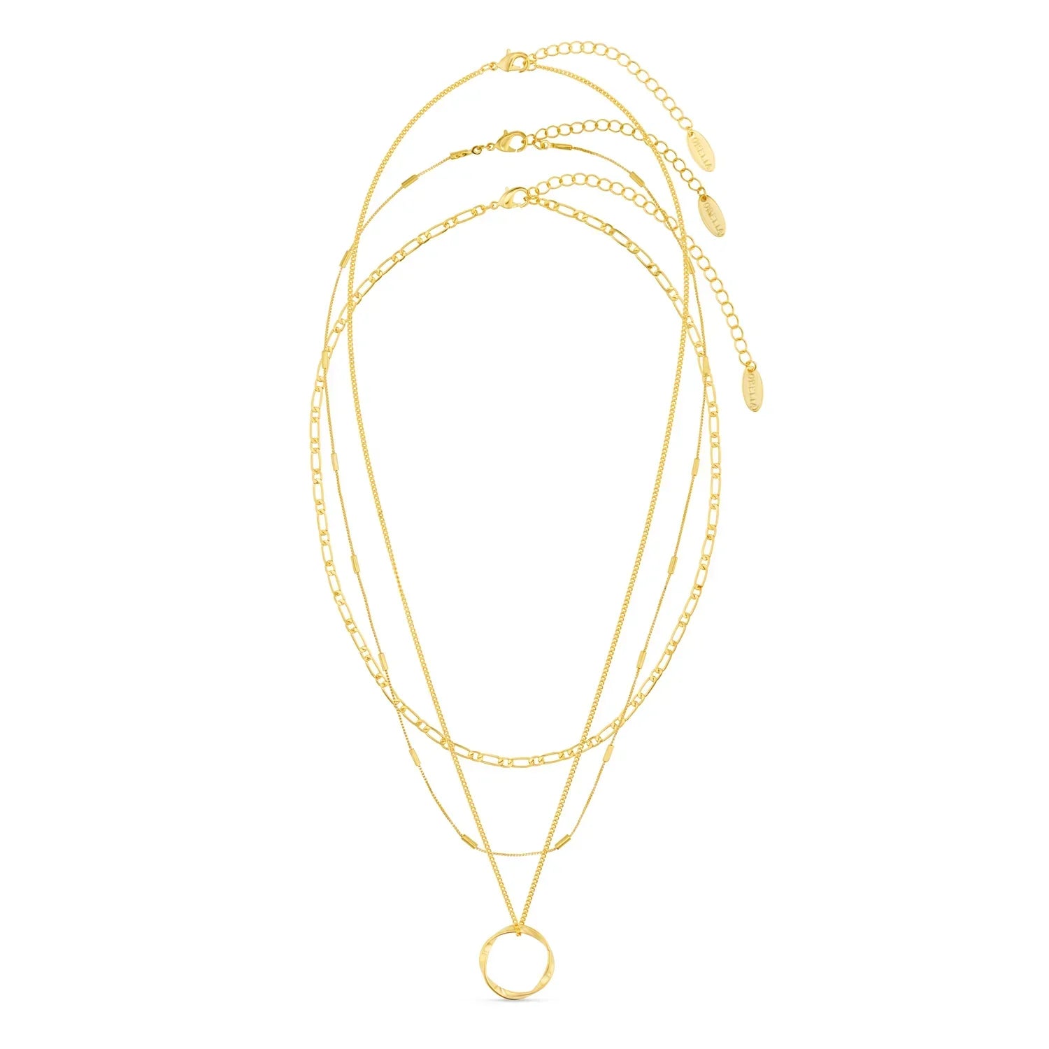 ELEGANT GOLD-PLATED LAYERED NECKLACE SET