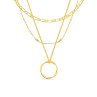 ELEGANT GOLD-PLATED LAYERED NECKLACE SET