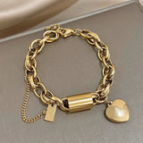 ELEGANT GOLD-PLATED HEART CHARM BRACELET