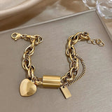 ELEGANT GOLD-PLATED HEART CHARM BRACELET