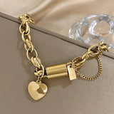ELEGANT GOLD-PLATED HEART CHARM BRACELET