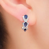 ELEGANT SAPPHIRE DROP EARRINGS