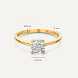 ELEGANT GOLD-PLATED SOLITAIRE RING