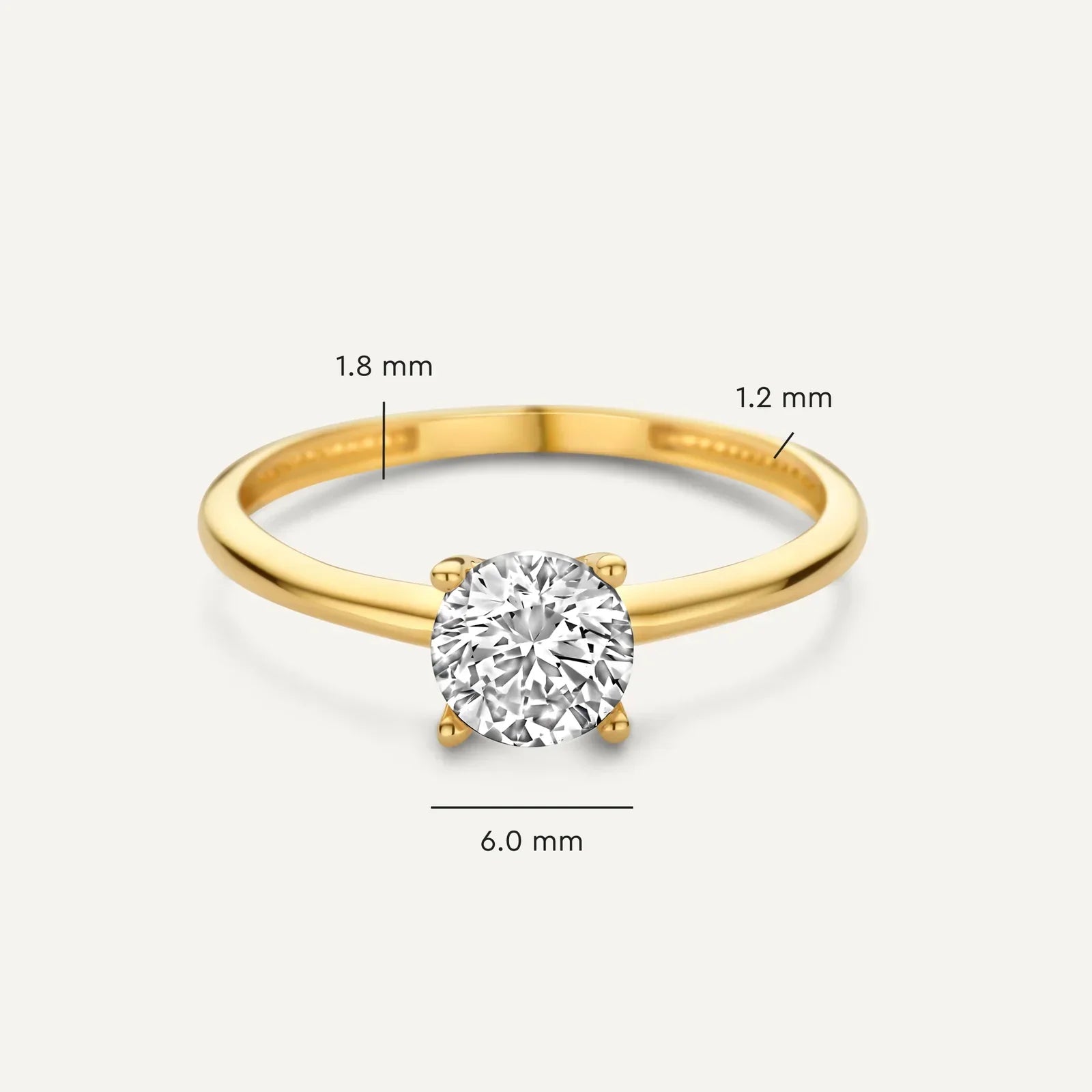 ELEGANT GOLD-PLATED SOLITAIRE RING