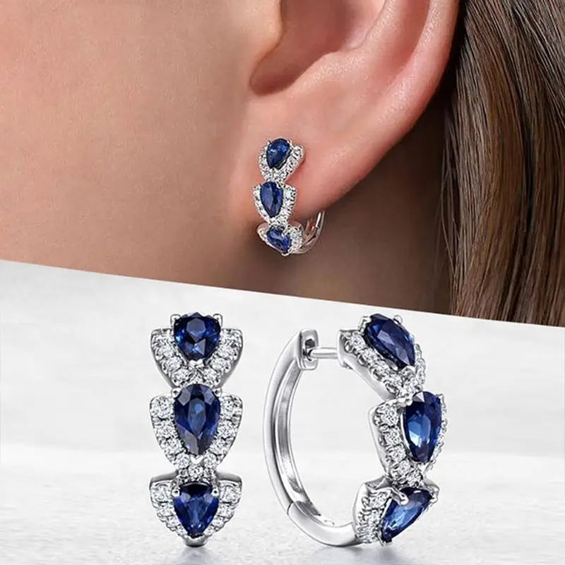 ELEGANT SAPPHIRE DROP EARRINGS