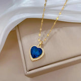 SAPPHIRE HEART GOLD NECKLACE