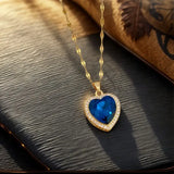 SAPPHIRE HEART GOLD NECKLACE