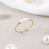 FRESHWATER PEARL DELICATE GOLD RING