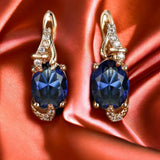 AURELENE SAPPHIRE GOLD EARRINGS