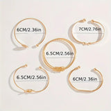 ELEGANT ROSE GOLD-TONE BANGLE BRACELET SET