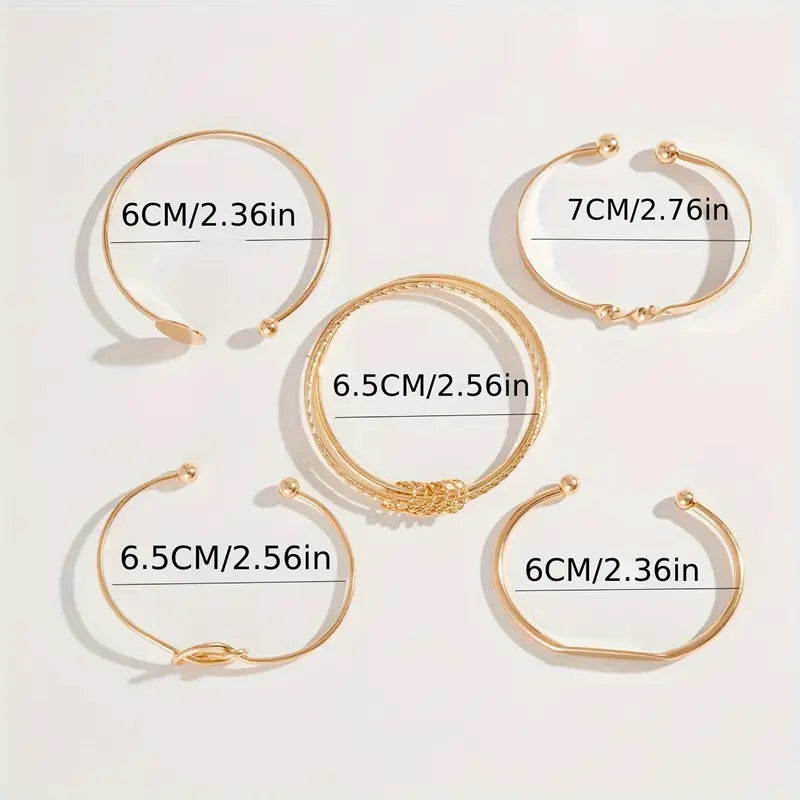 ELEGANT ROSE GOLD-TONE BANGLE BRACELET SET