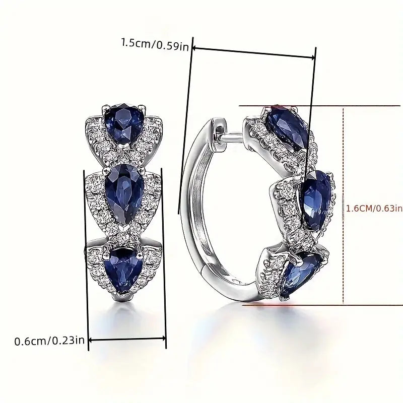 ELEGANT SAPPHIRE DROP EARRINGS