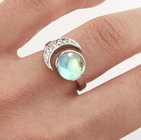 OPALITE CRESCENT MOON RING