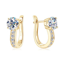 ELEGANT GOLD-PLATED CRYSTAL HOOP EARRINGS