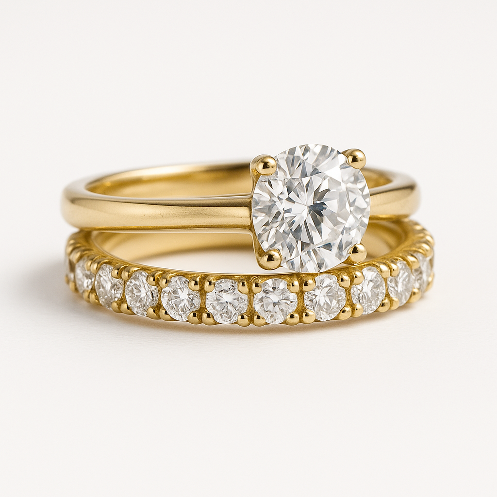 ELEGANT GOLD-PLATED RING DUO SET