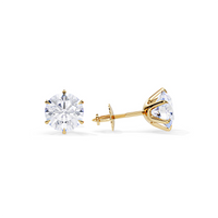 RADIANT GOLD-PLATED SOLITAIRE STUD EARRINGS